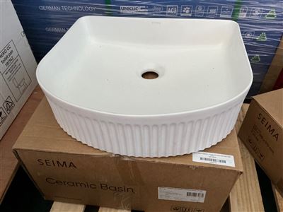 Seima AGRA 430 Basin, Conical, NOF White Silk Matte, RRP $415 Thumbnail