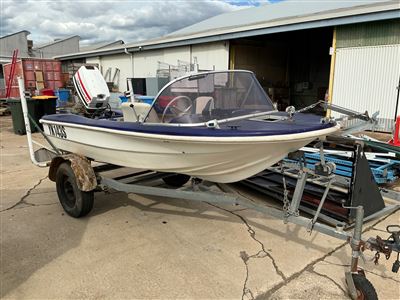 Fibreglass Runabout Boat -3.6 metre with 40 HP Outboard Motor on Trailer Thumbnail