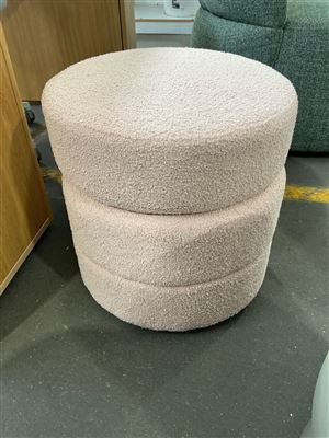 Pink Fabric Foot Stool with Storage Inside, 430mm Diameter x 420h Thumbnail