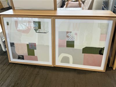 Pair of Modern Art Paintings In Timber Frames, 840 x 850 Each Thumbnail
