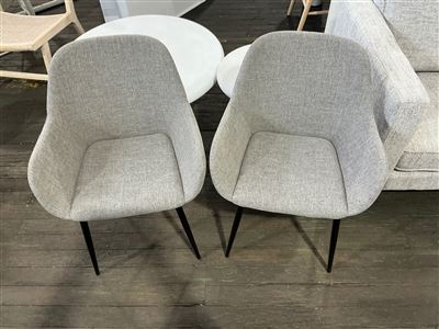 Chairs, Black/ Cream Fabric, Metal Legs, Quantity of 2 Thumbnail