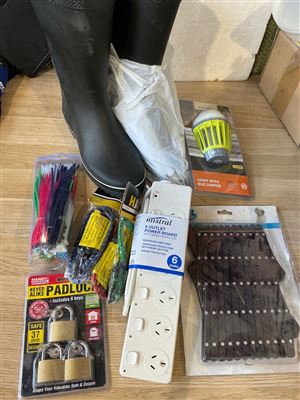 Rubber Boots Size 11 , Power Board , Bug Zapper Light, Car Window Fence Padlocks Thumbnail