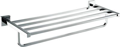 Chrome Triple Bath Towel Rack Rail Brass Construction Thumbnail