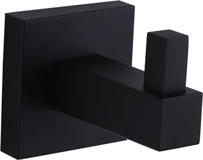 Matte Black Robe Hook Brass Construction Thumbnail