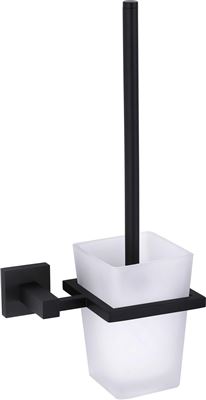 Matte Black Toilet Brush Holder Brass Construction Thumbnail