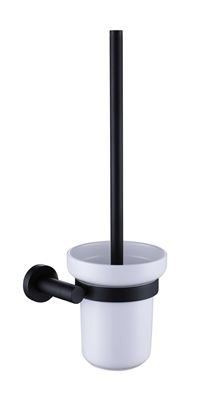Matte Black Toilet Brush Holder Brass Construction Thumbnail