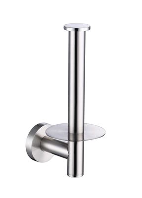 Brushed Nickel Spare Toilet Roll Holder Brass Construction & Stainless Steel Thumbnail