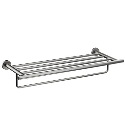 Brushed Nickel Triple Towel Rail Rack Brass Construction & Stainless Steel Thumbnail