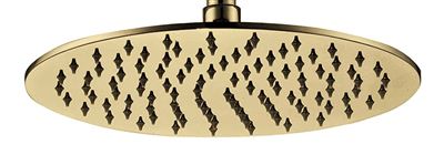 Brushed Gold Ultrathin Shower Head Round 250mm Brass Construction Thumbnail