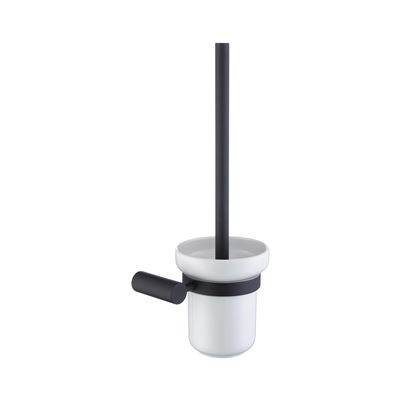Matte Black Toilet Brush Holder Brass Construction Thumbnail
