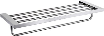 Chrome Triple Towel Rail Rack Brass Construction Thumbnail