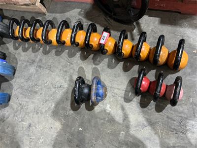 Quantity of Cast Iron Kettlebells (Approx. 18, Assorted Weights) 10 -15 LBS Thumbnail