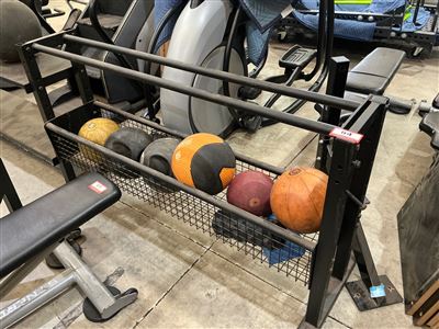 Quantity of Medicine Balls with Two-Tier Wire Storage Rack Thumbnail
