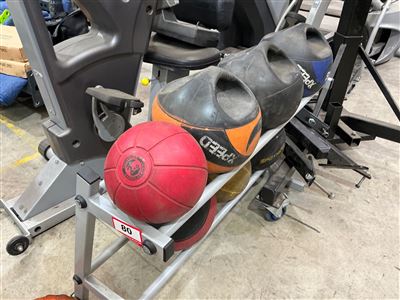 Quantity of Medicine Balls with Two-Tier Rack, Mixed Brands, Approx 8 Balls Thumbnail