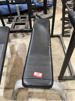 Flat Weight Bench, Grey Steel Frame with Black Vinyl Pad Thumbnail