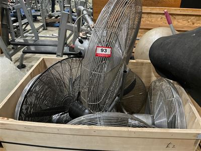 Quantity of Commercial Pedestal Fans, Chrome Cages, Approx 5 Units Thumbnail