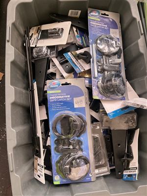 Crate of Mixed Gate Hinges and Latch Sets- Black   Approx Quantity  of 43 Thumbnail