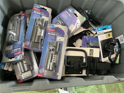 Crate of Mixed Gate Hinges and Pull Handles -Black   Approx Quantity  of 40 Thumbnail