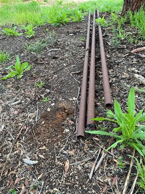 Steel 2 “ Pipe -Quantity of 5 Lengths - Approx 9 Metre Long  ( Collect From Penfield Gardens ) Thumbnail