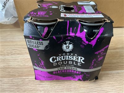 Vodka Cruiser   - Double Black.Currant  Low Sugar - Quantity of 4 Cans @375 Ml Thumbnail