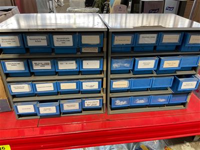 Part Drawer  Containers with Contents of Shackles Tech Screws Welsh Plugs Thumbnail