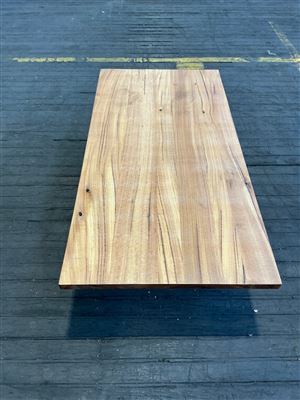 Coffee Table - Timber Top with Steel Base - Small Mark On Table Top. Thumbnail