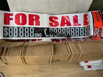 For Sale Sign with Marker 58 cm x 15 cm  - Quantity of 24 Thumbnail