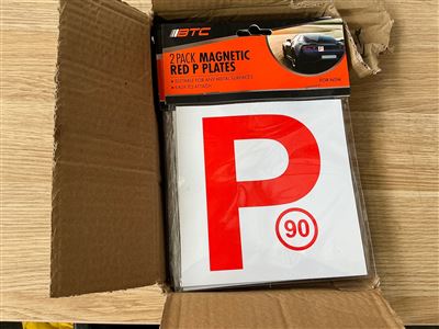 Magnetic Red  P Plate -Quantity of 24 x2 Pack Thumbnail