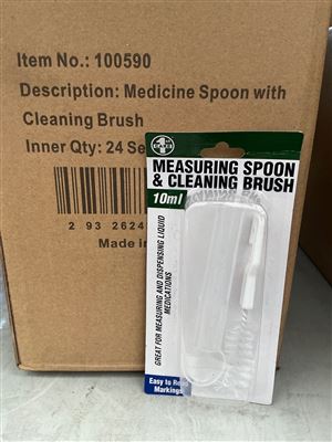 Medicine Measuring Spoon with Cleaning Brush- Quantity of 24 Thumbnail