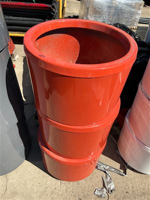 Pot Planters -Quantity of 3 - Round  Orange  Fibreglass  400 x 300 mm H Thumbnail