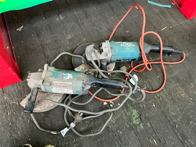 MAKITA Electric 9” Angle Grinders x 2 - Not Tested Sold As Is- Thumbnail