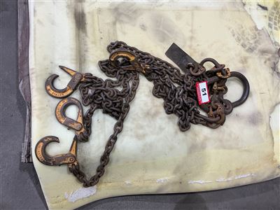 Set of Lifting Chains, 8mm Dia Chain, 4 Hooks with Shorteners (Located At Wingfield) Thumbnail