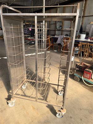 Stainless Steel Trolley -880 x 630 x 1580 mm High- Collect From Penfield Gardens ) Thumbnail