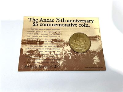 The Anzac 75th Anniversary $5 Commemorative Coin Thumbnail