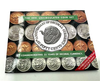 The 1991 Commemorating 25 Years Uncirculated Decimal Currency Coin Set Thumbnail