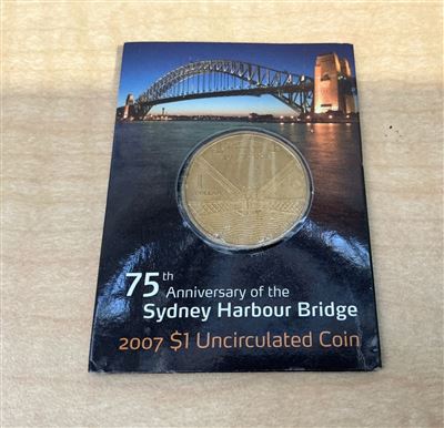 75th Anniversary of The Sydney Harbor Bridge, 2007 $1 Uncirculated Coin Thumbnail