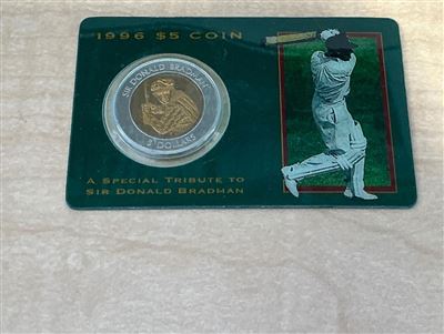 Sir Donald Bradman 1996 $5 Tribute Coin Thumbnail