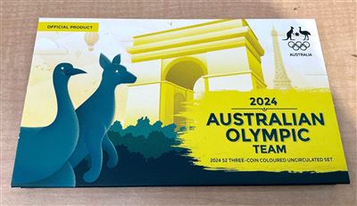 2024 Australian Olympic Team $2 Three-Coin Coloured Uncirculated Set Thumbnail