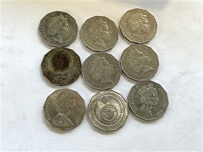 Australian 50c Coins – Lot of 9, Including Commemoratives Thumbnail