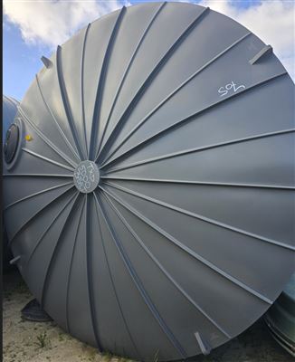 Bushmans TXD5000 22,500 L Domed Round Poly Tank, 3.78 M Dia x 2.56 M H, Basalt – Underweight, Expected to Hold Water Thumbnail