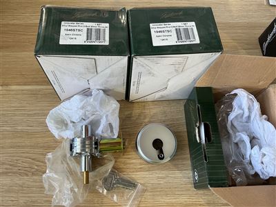 Gainsborough Round  Deadbolts -Quantity of 3x Satin Chrome Thumbnail