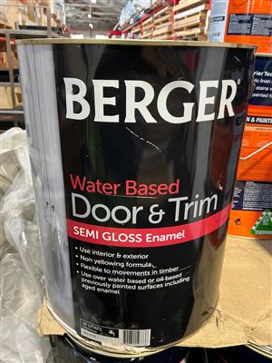 Berger Door & Trim Enamel - Semi Gloss White -  Water Based  -10 Litre Thumbnail