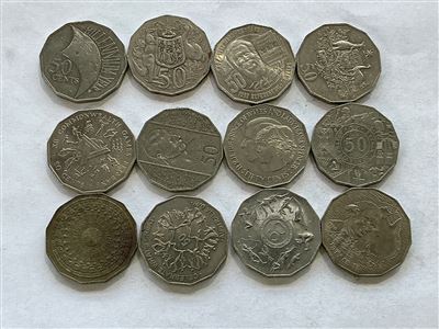 Australian 50 Cent Coins -  Quantity of 12 Thumbnail
