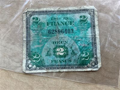 France 2 Francs Allied Military Currency – Série de 1944 Thumbnail