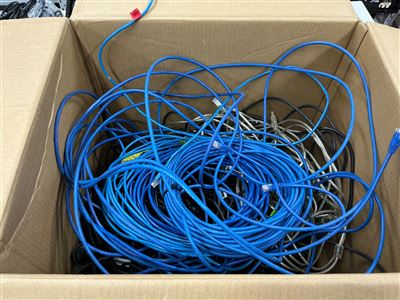 Large Quantity of Various Power Cords, USB, HDMI Leads and Network Cables Thumbnail