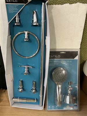 Hand Shower and Connector Set  with 4 Piece Bathroom Accessory Set Thumbnail