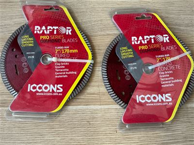 Iccons Cured Concrete Blades  - Quantity of 2 @ - 178 mm Thumbnail