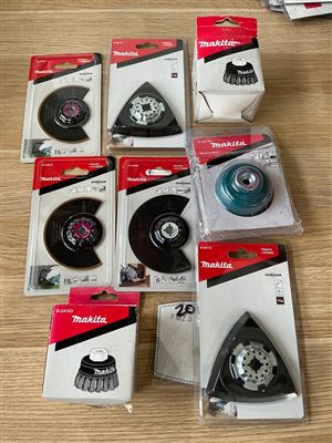 Quantity of 8 MAKITA Multi Tool Accessories and 3 Wire Brushes Thumbnail