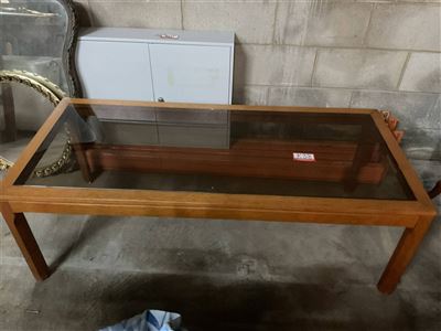 Glass And Timber Coffee Table 35 Cm Long X 60 Cm Wide X 45 Cm High Thumbnail
