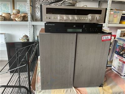 Pair Of Leak Speakers, Cambridge Compact Disc Player And Rotel Stereo Receiver With Remote, Not Tested "Sold As Is" Thumbnail